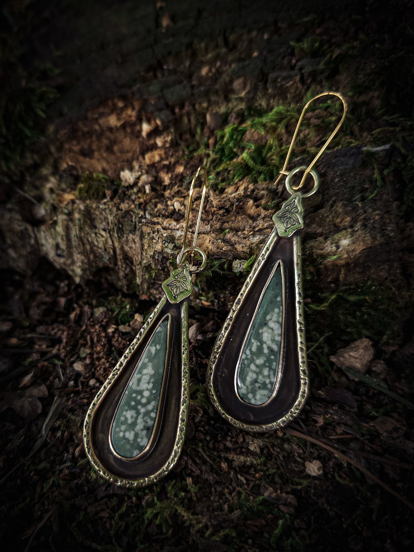 Boucles d’oreilles gouttes en jaspe