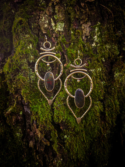 Boucles d’oreilles GODDESS jaspe heliotrope