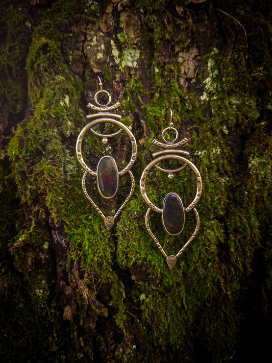 Boucles d’oreilles GODDESS jaspe heliotrope