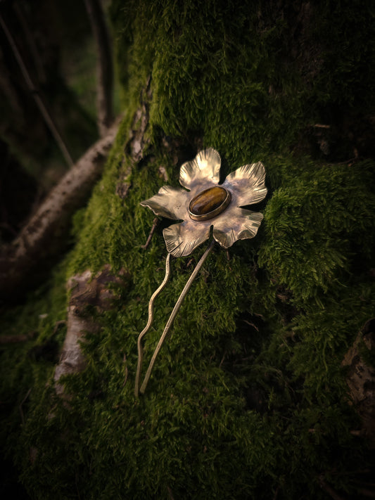 Broche cheveux fleur