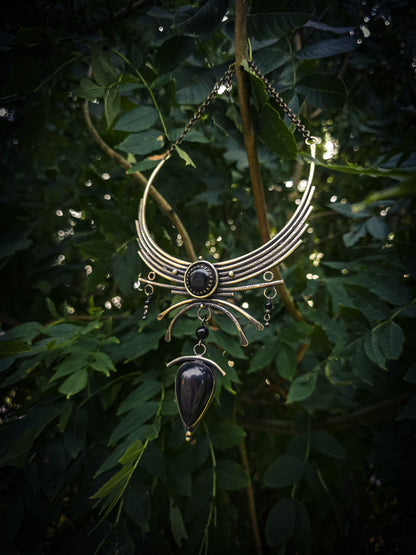 Collier GORGONE en obsidienne