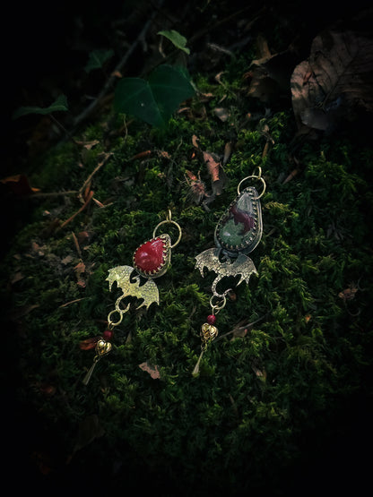 Collection TOLKIEN pendentif Dragon - jaspe rouge