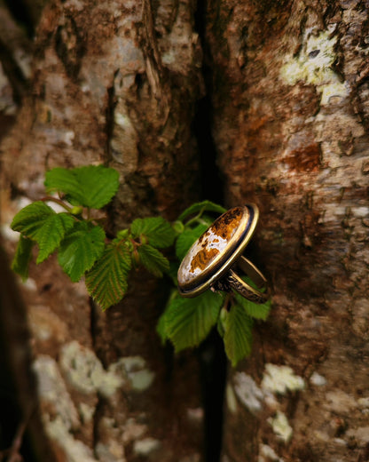 Bague Écorce en jaspe paysage