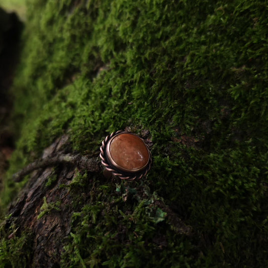 Bague ronde Corail fossil