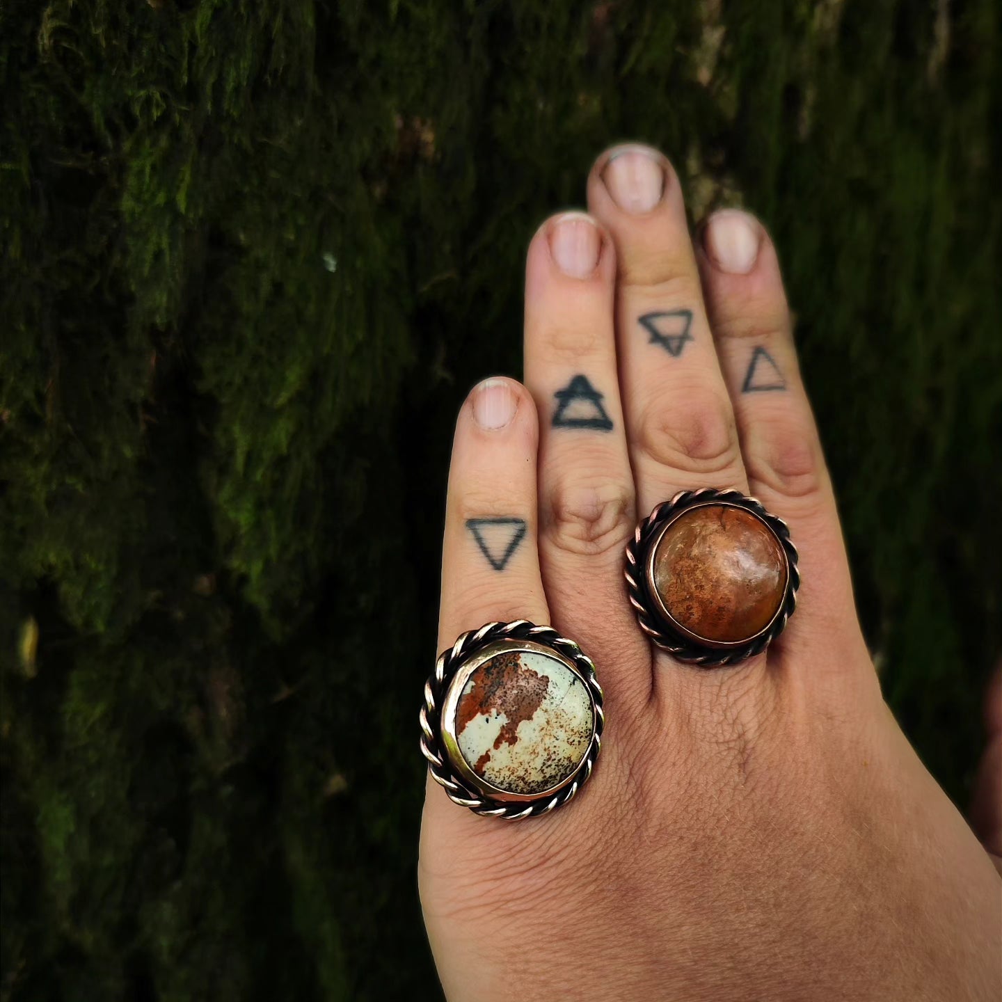 Bague ronde Corail fossil