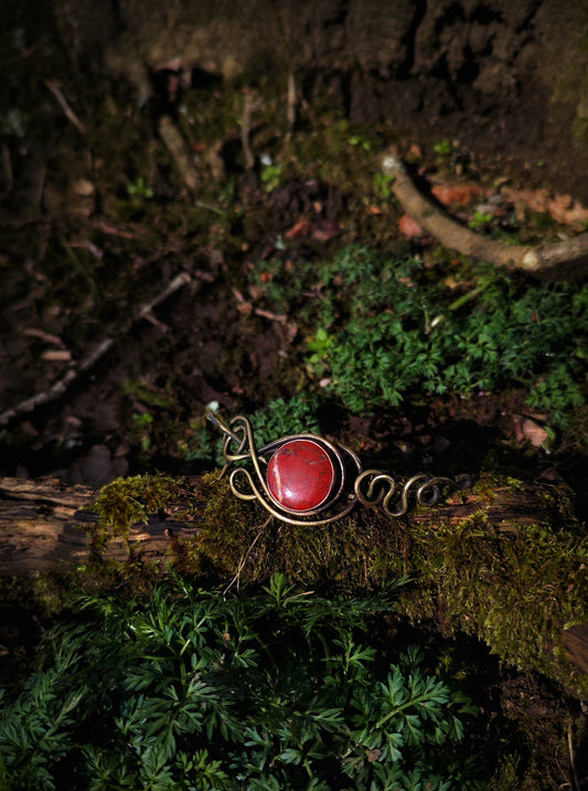 Barrette jaspe rouge