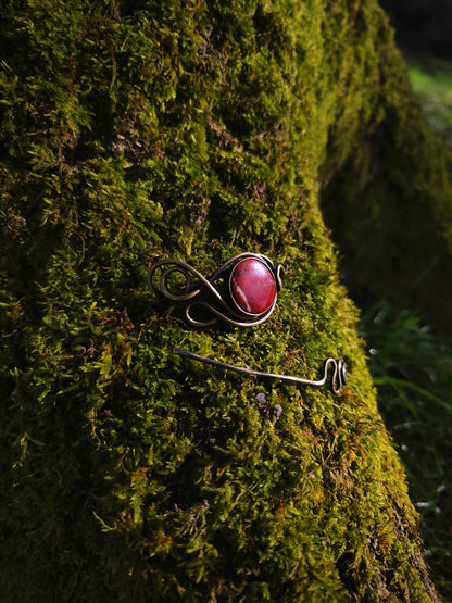 Barrette jaspe rouge