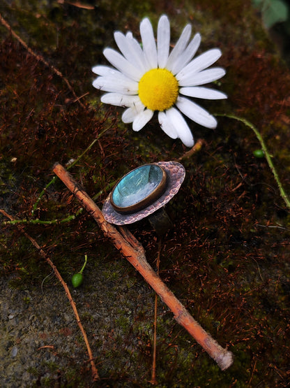 Bague texturée labradorite