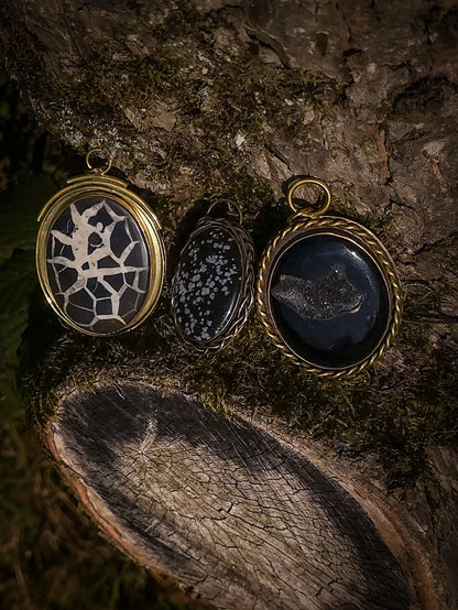 Collection SAMHAIN 🦇 pendentif onyx druzy