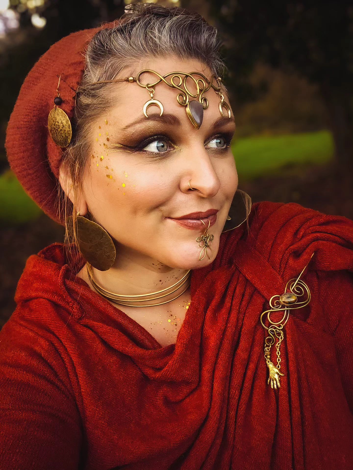 Barrette broche œil de tigre