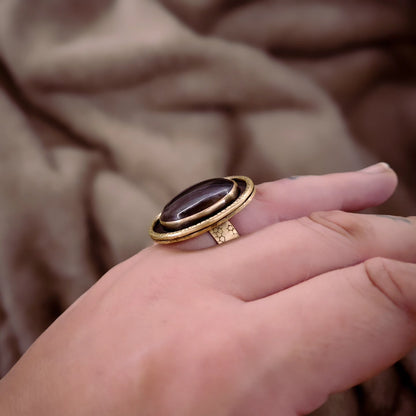 Bague ronde - agate noire