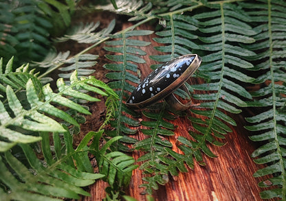 Bague obsidienne neige