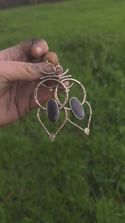 Boucles d’oreilles GODDESS jaspe heliotrope