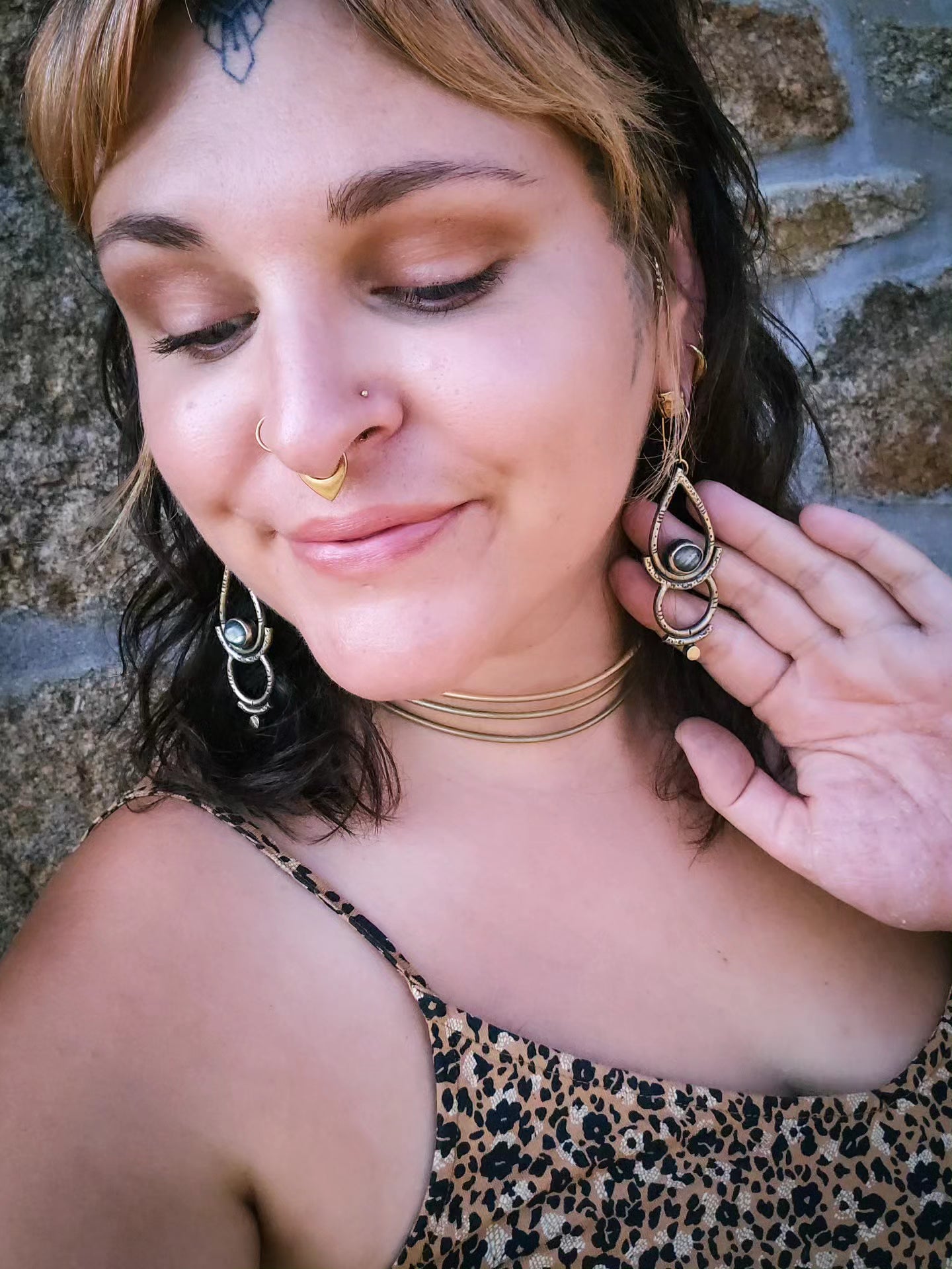 Boucles d’oreilles GODDESS en labradorite