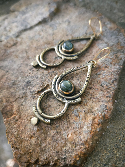 Boucles d’oreilles GODDESS en labradorite