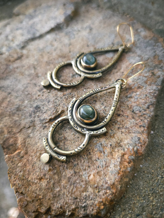 Boucles d’oreilles GODDESS en labradorite