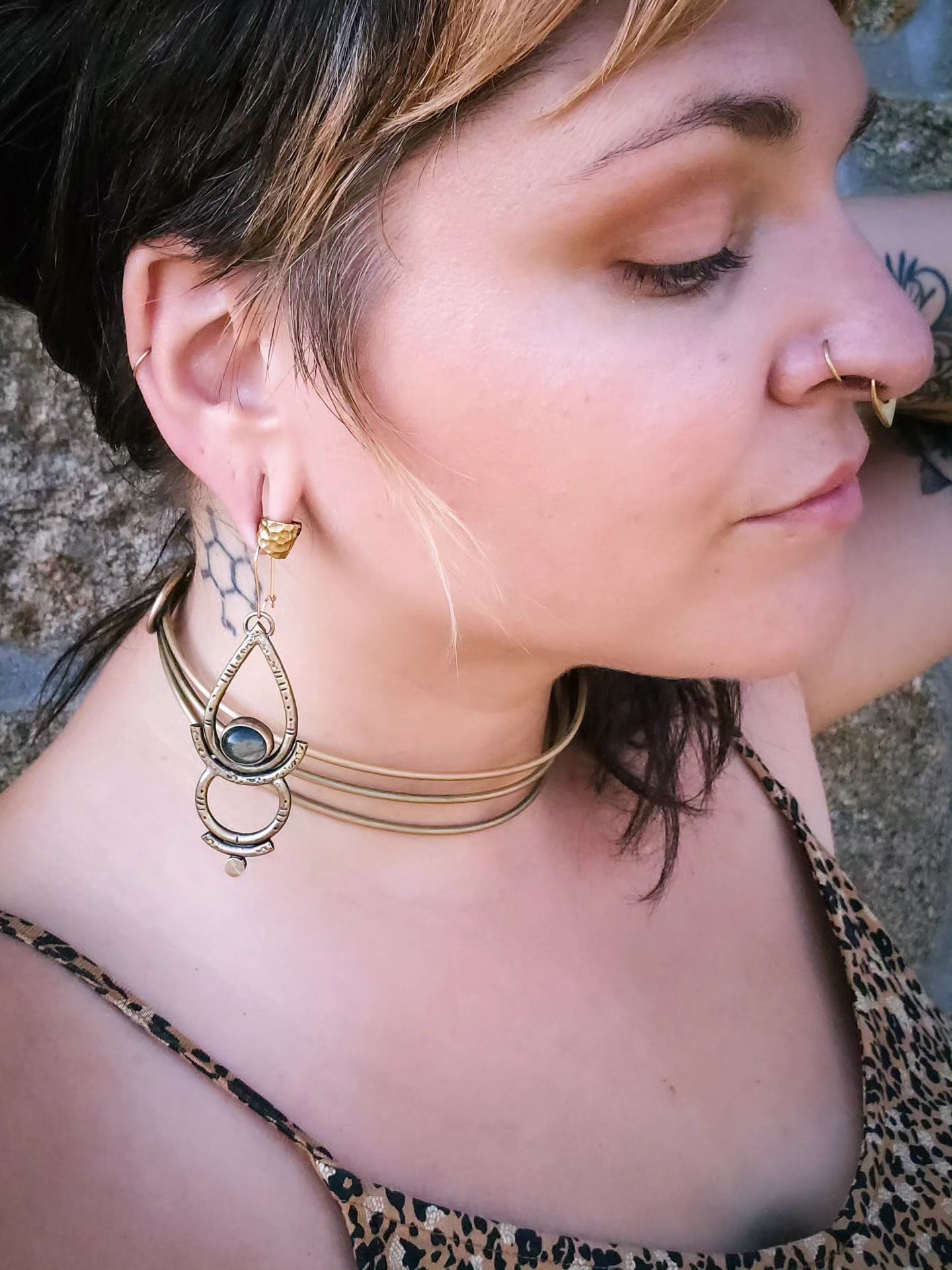 Boucles d’oreilles GODDESS en labradorite